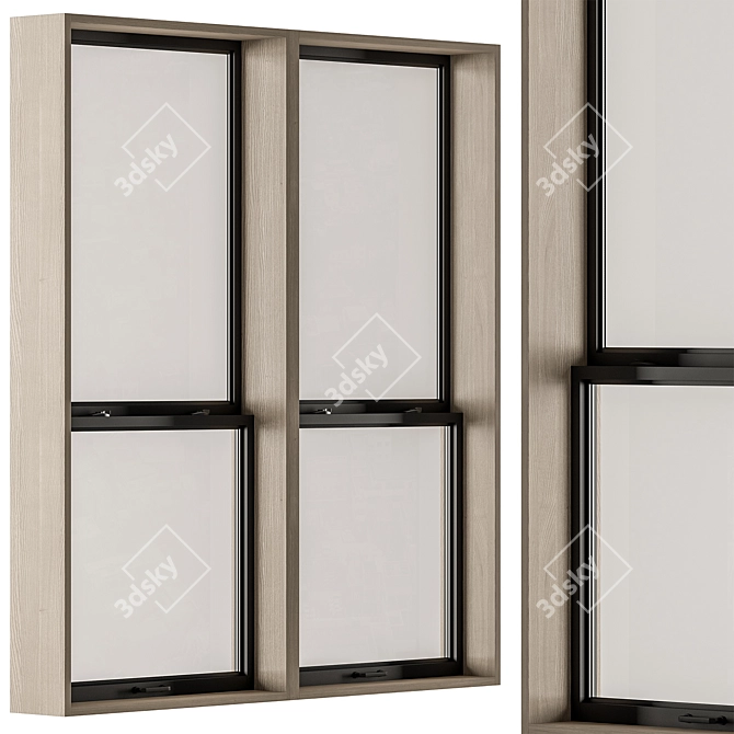 Small Window Double Hung Set 3D model image 4