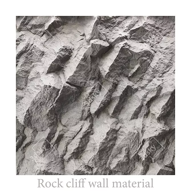 Rock Cliff Wall Material Kit 3D model image 2