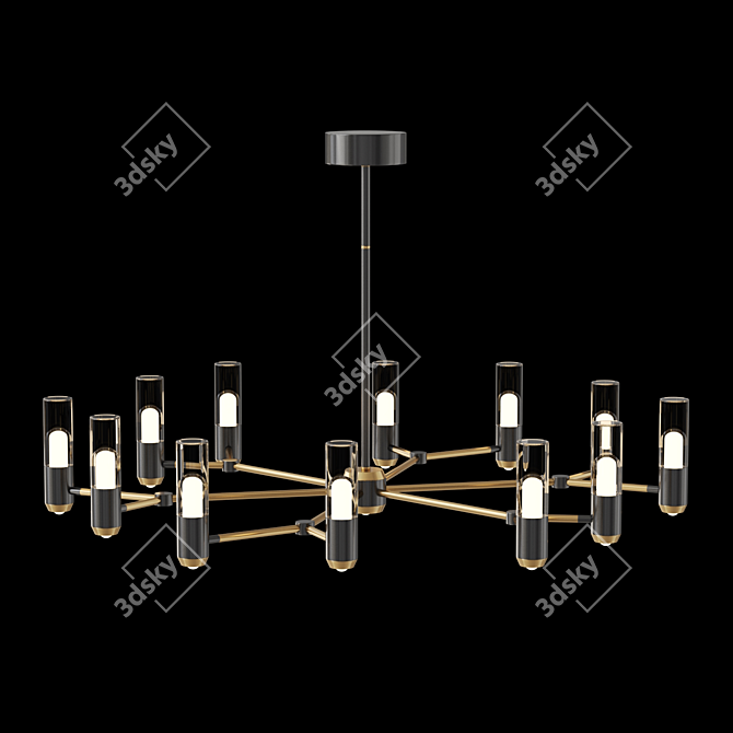 Modern Cylinder LED Chandelier Fixture 3D model image 3