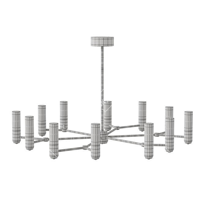 Modern Cylinder LED Chandelier Fixture 3D model image 4