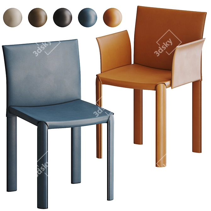 LERICI COLLI CASA Leather Chair 3D model image 11