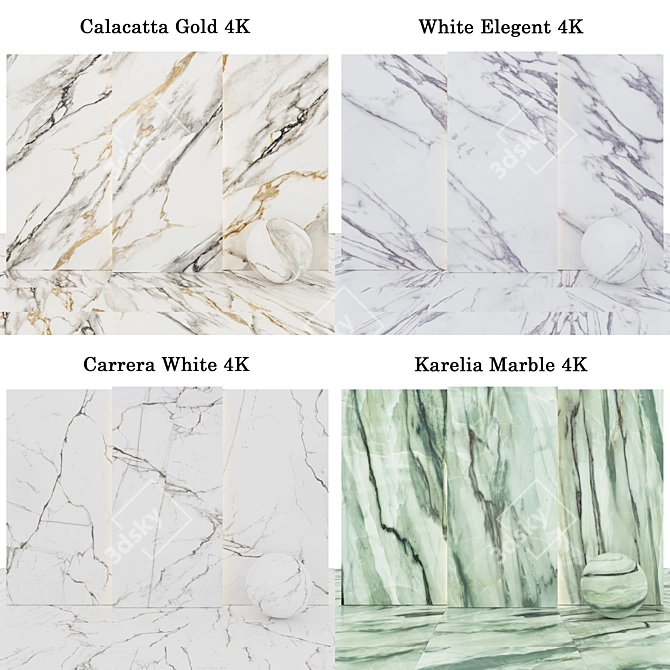 Luxury Marble Texture Collection 3D model image 2