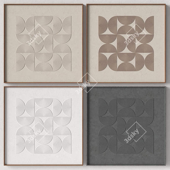 Stone Relief Wall Art Decor 3D model image 2