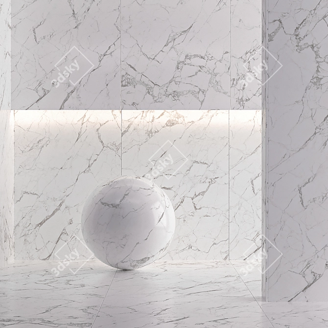 White Laminam Texture Variety Pack 3D model image 3