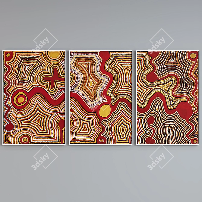 Modern Abstract Picture Frame Set 3D model image 3