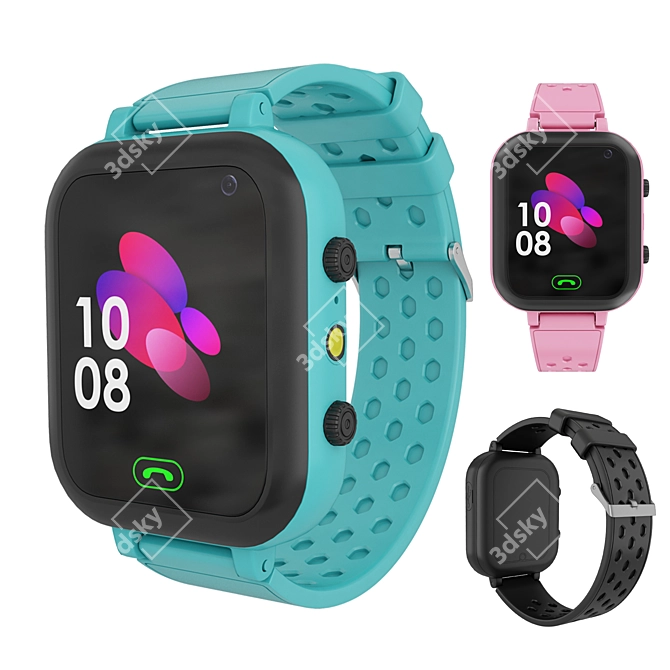 Smart Wristwatch with Russian Design 3D model image 1