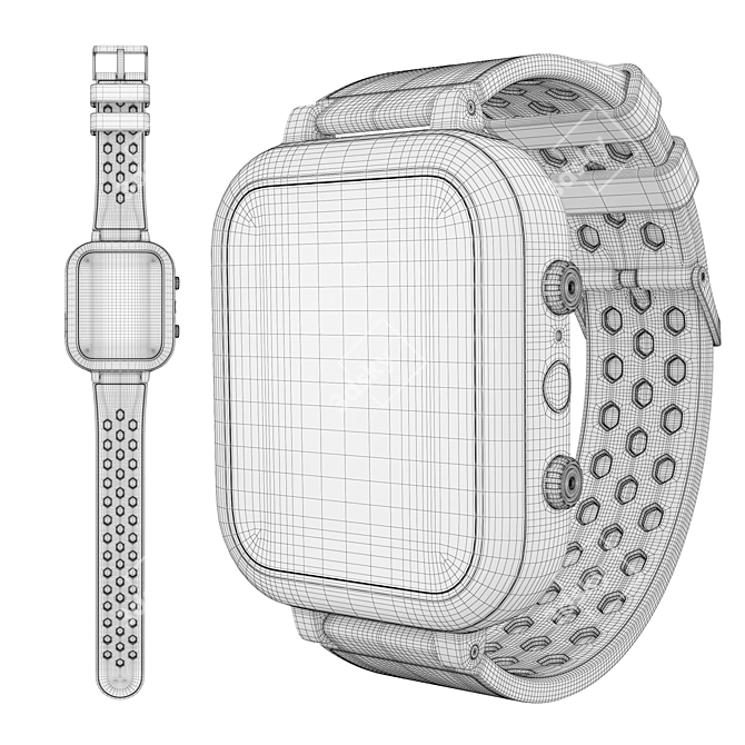 Smart Wristwatch with Russian Design 3D model image 4