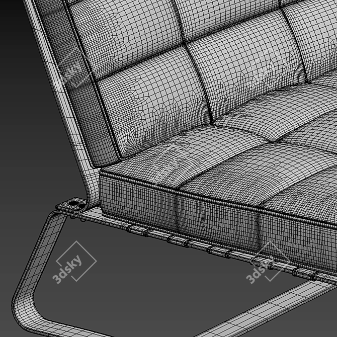 Luxury Minotti Delaunay Quilt Armchair 3D model image 5