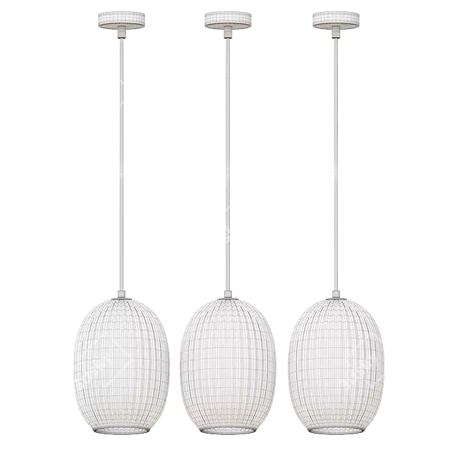 Elegant Dori Pendant Light 3D model image 2