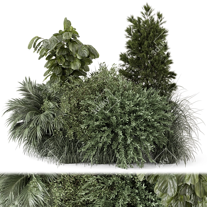 Ornamental Outdoor Bush Set 1700 3D model image 1