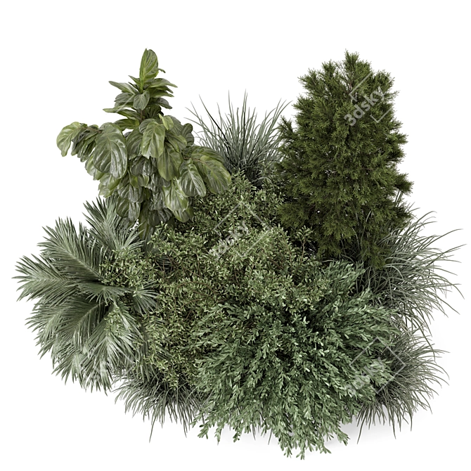 Ornamental Outdoor Bush Set 1700 3D model image 2