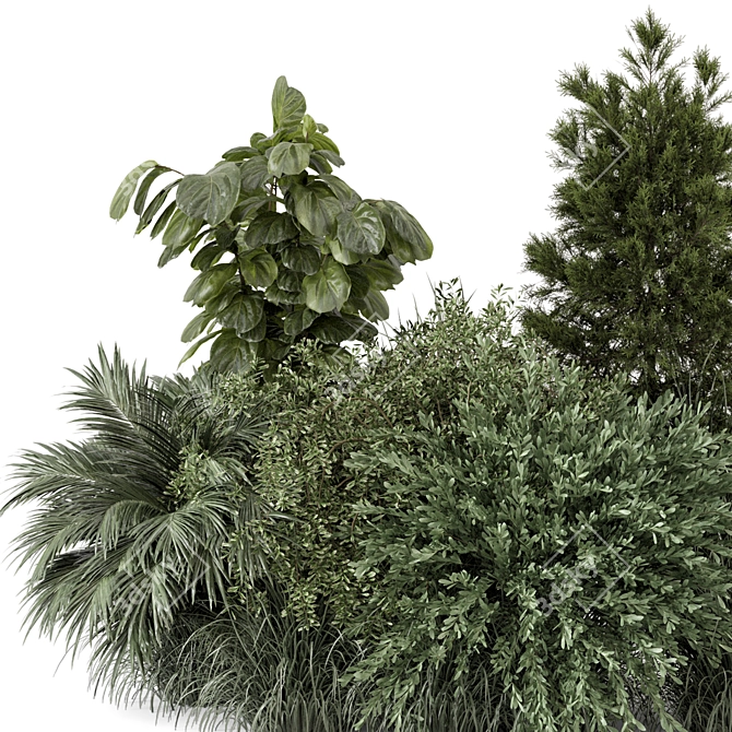 Ornamental Outdoor Bush Set 1700 3D model image 4