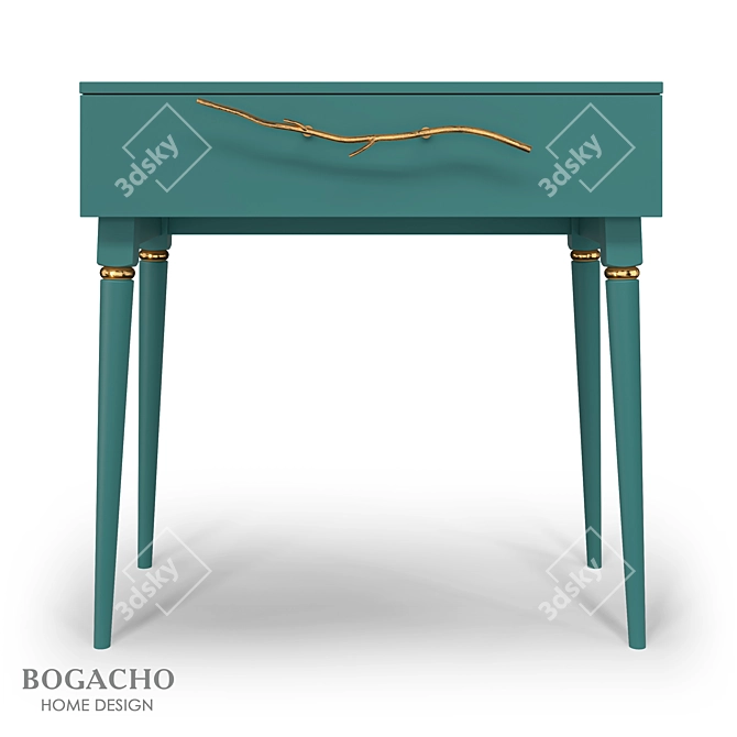 Classic Gold Console Matte Design 3D model image 1