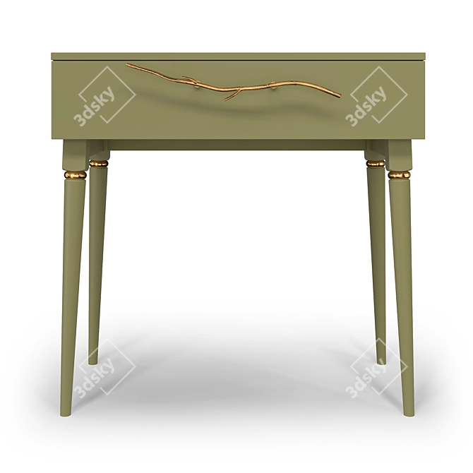 Classic Gold Console Matte Design 3D model image 2