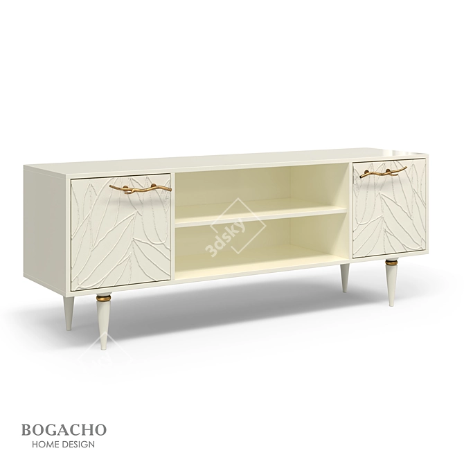 Leaves Classic Gold TV Stand 3D model image 1