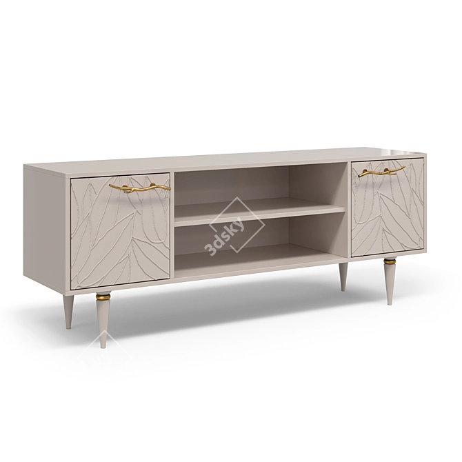 Leaves Classic Gold TV Stand 3D model image 3