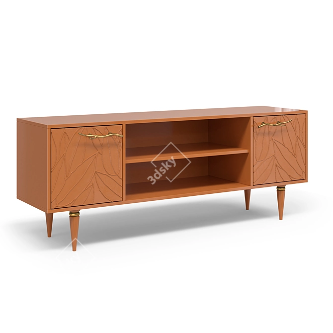 Leaves Classic Gold TV Stand 3D model image 6