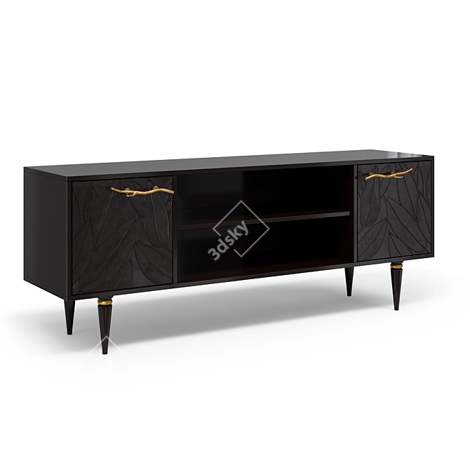 Leaves Classic Gold TV Stand 3D model image 7