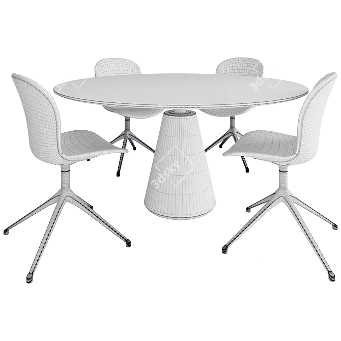 Modern Dining Set Madrid & Adelaide 3D model image 4