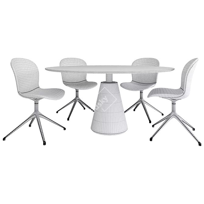 Modern Dining Set Madrid & Adelaide 3D model image 5