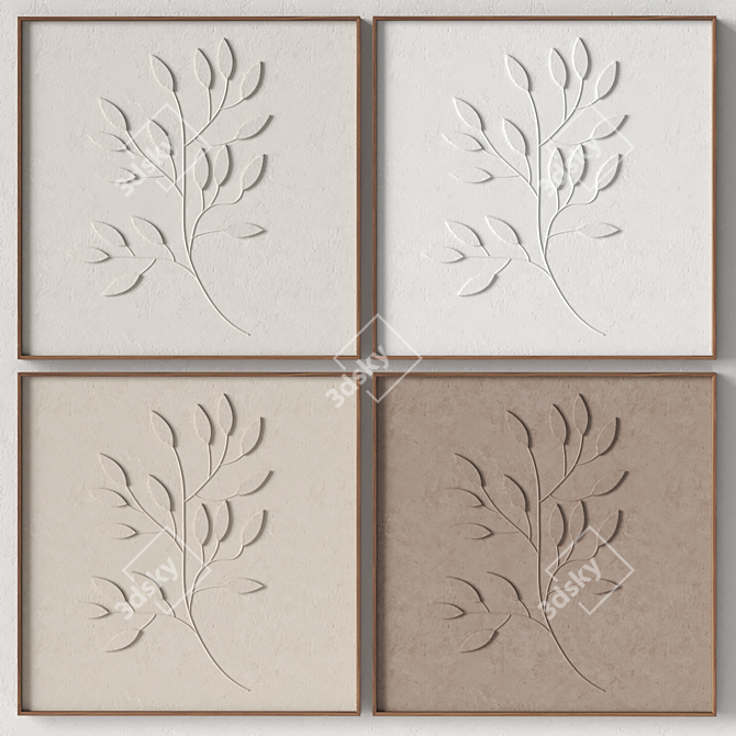 Stone Relief Wall Art 3D 3D model image 2