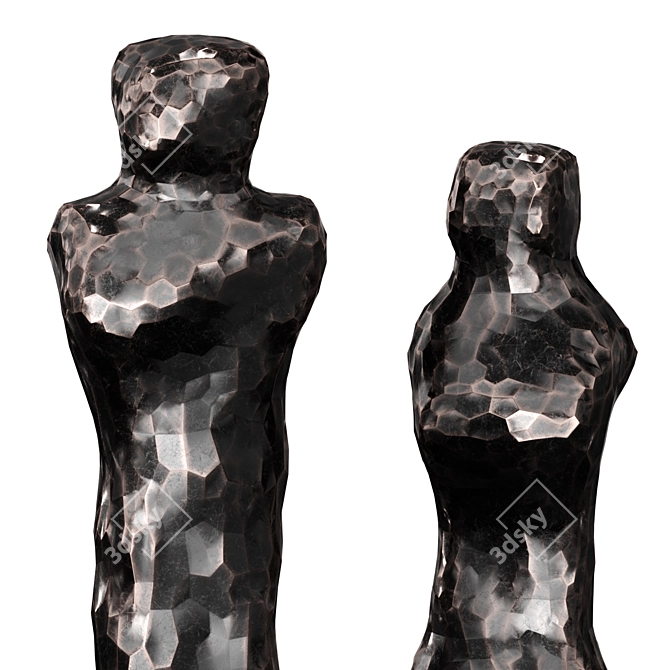 Metal Abstract Male Female Figures 3D model image 2