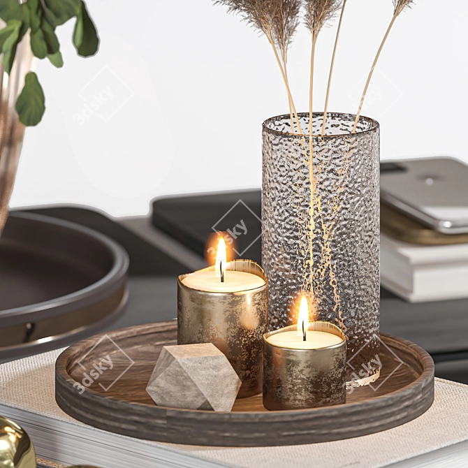 Elegant 3D Decor Set 3D model image 2