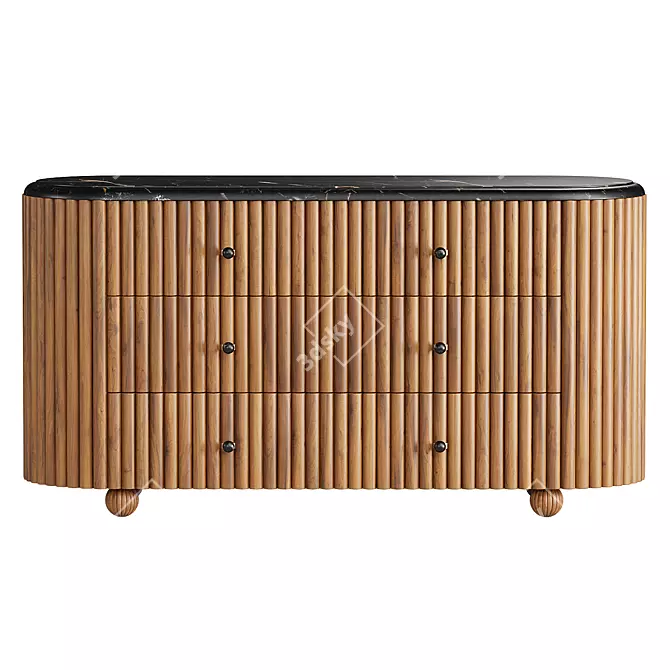 Exquisite Carlisle Six Drawer Dresser 3D model image 2