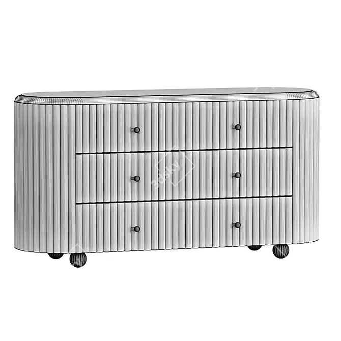 Exquisite Carlisle Six Drawer Dresser 3D model image 3