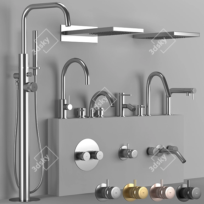 Industrial Bathroom Faucet - Modern Design 3D model image 1