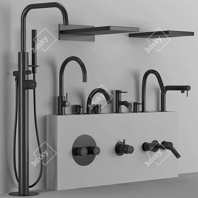 Industrial Bathroom Faucet - Modern Design 3D model image 4