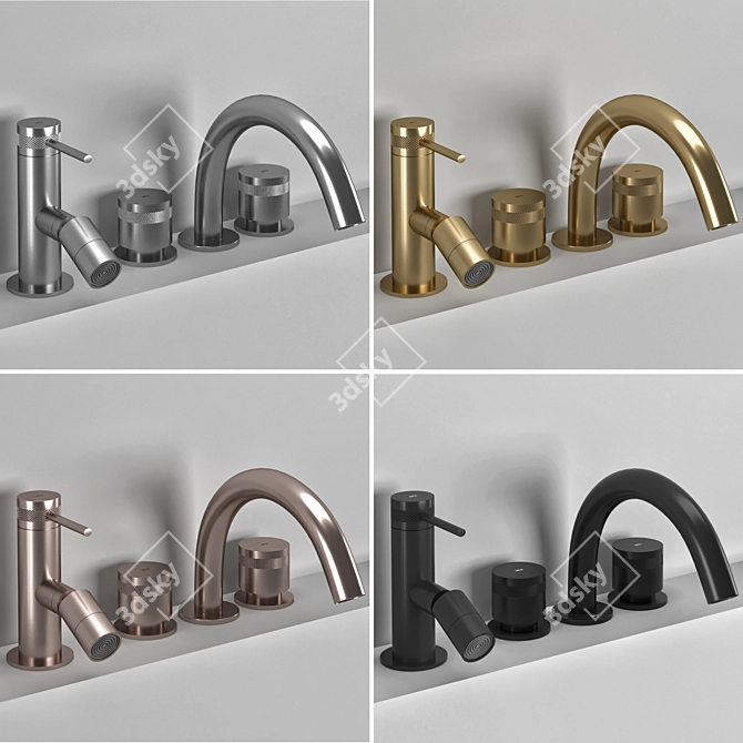 Industrial Bathroom Faucet - Modern Design 3D model image 5