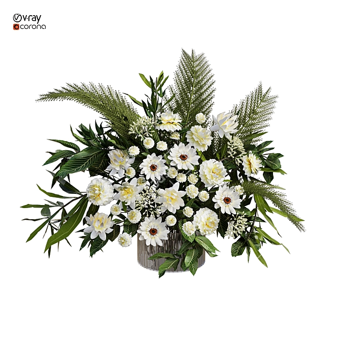 2015 White Flower 3D Model 3D model image 2