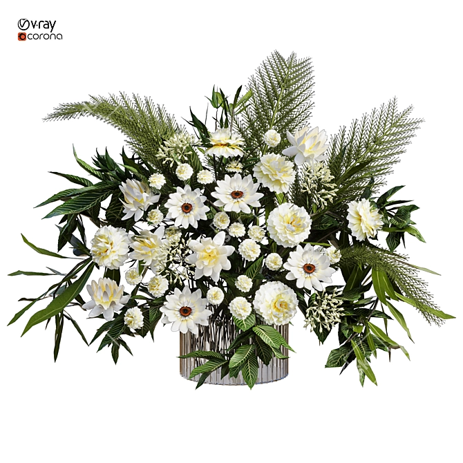 2015 White Flower 3D Model 3D model image 3