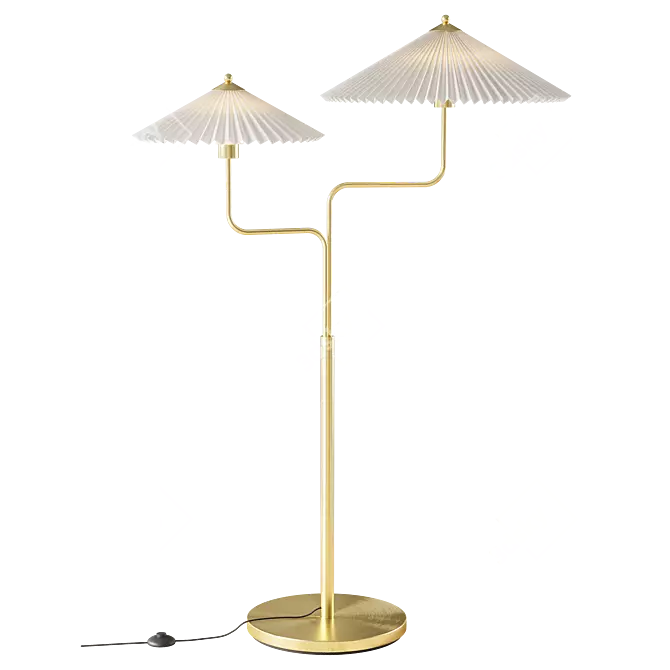 Gold Metal Base Floor Lamp 3D model image 1