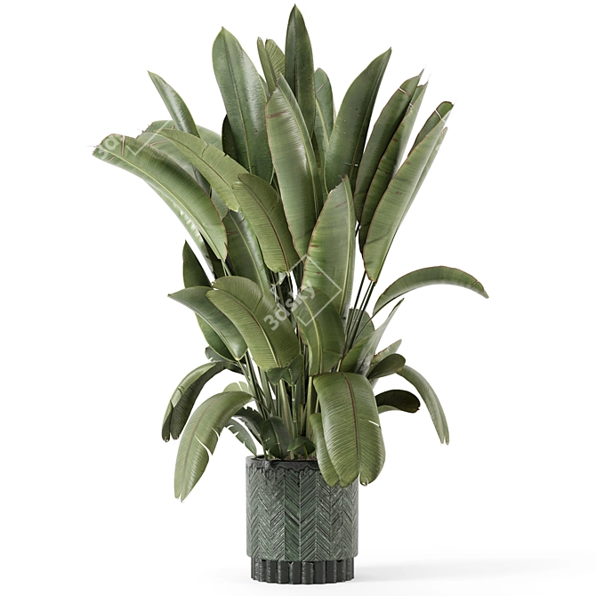 Handmade Stone Pot Indoor Plants 3D model image 5