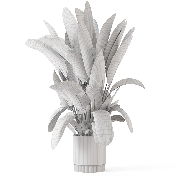 Handmade Stone Pot Indoor Plants 3D model image 6