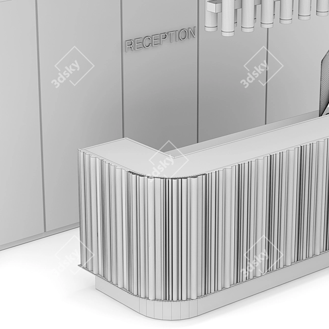 Sleek Reception 12 Desk Organizer 3D model image 6