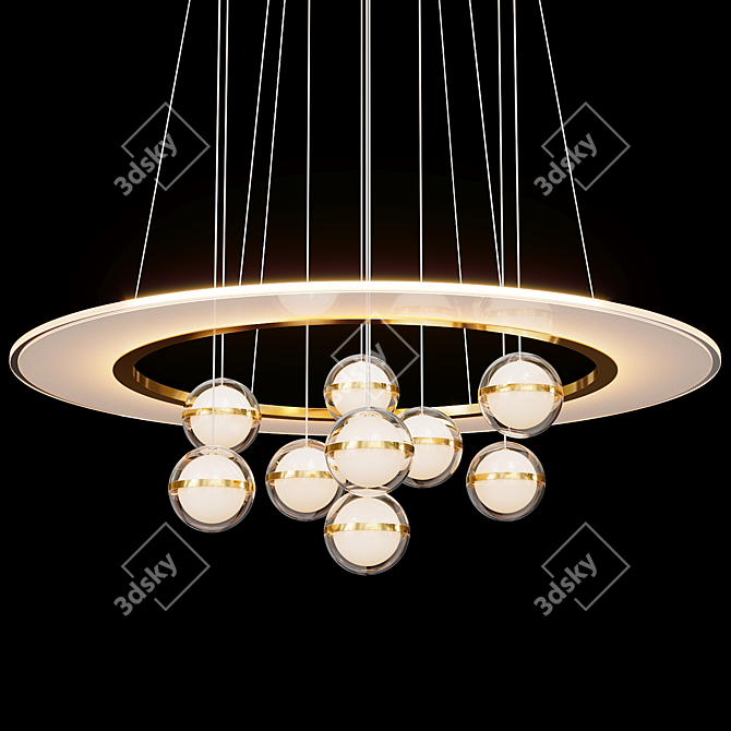 Modern Nordic Ring Chandelier SVENDA 3D model image 2