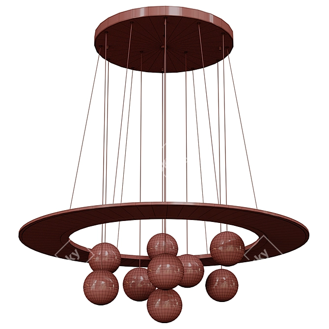 Modern Nordic Ring Chandelier SVENDA 3D model image 3