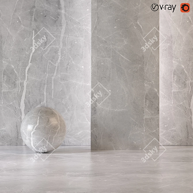 Italian Gray Stone Texture Set 3D model image 1