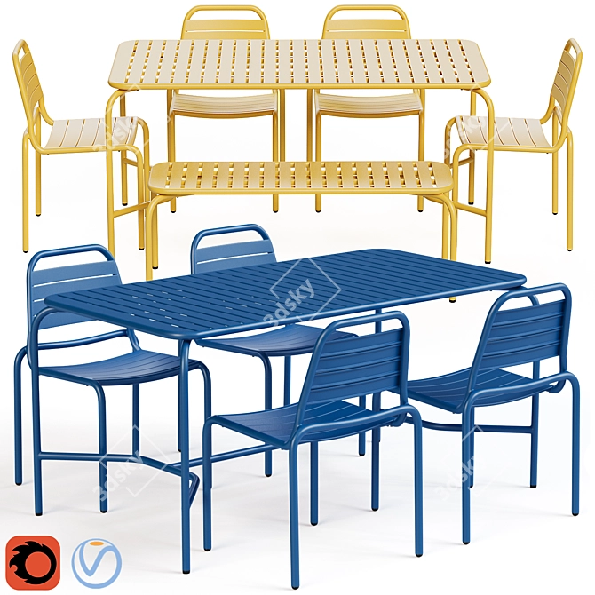 Floyd Outdoor Furniture Set 3D model image 4