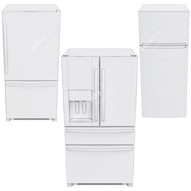 Whirlpool Refrigerator 3D Collection 3D model image 7