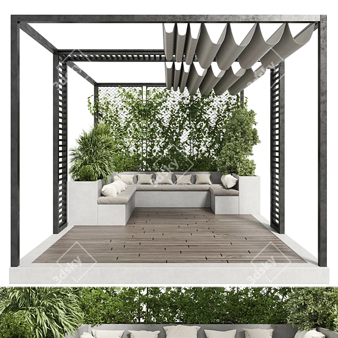 Pergola & Roof Garden Furniture 3D model image 4