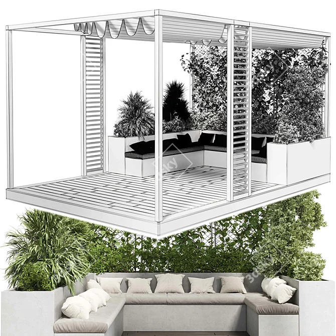 Pergola & Roof Garden Furniture 3D model image 6