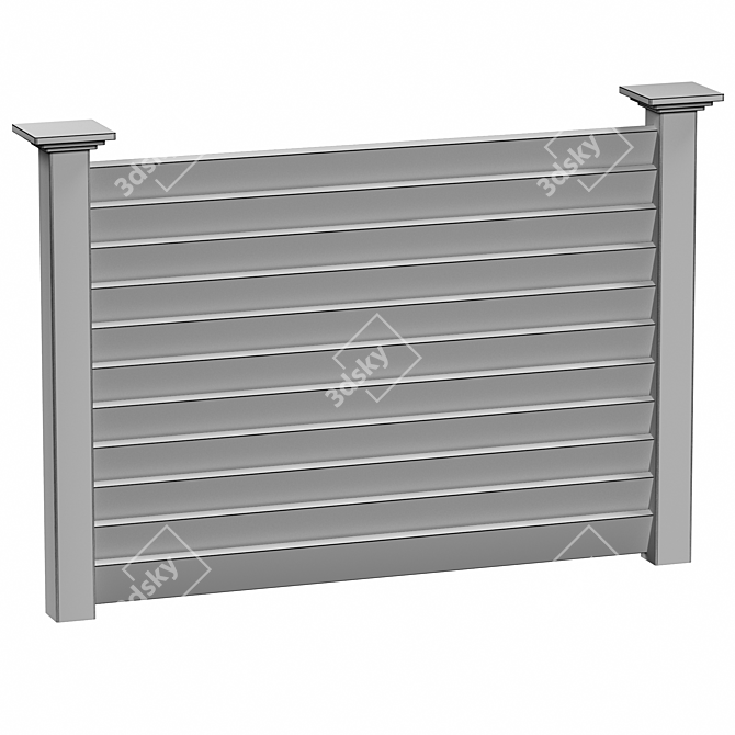 PVC Fence Set with Gate 3D model image 6