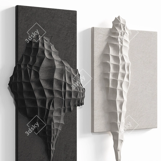 Contemporary 3D Geometric Wall Art 3D model image 3