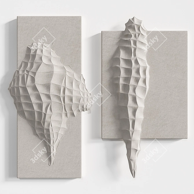 Contemporary 3D Geometric Wall Art 3D model image 4