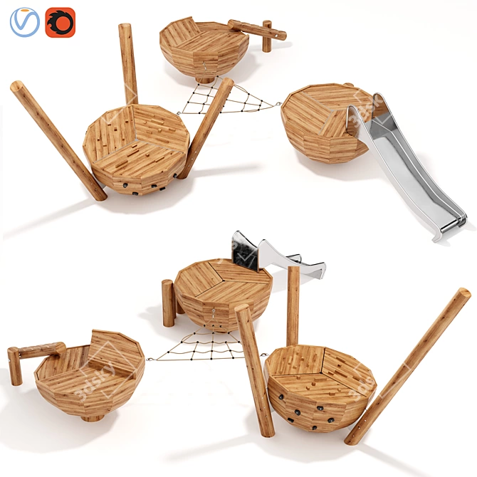 Forest Nest Playground Set 3D model image 1