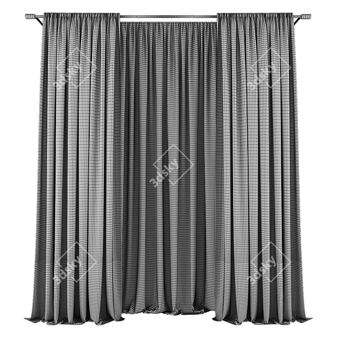 Modern Elegant Curtains Set 3D model image 2